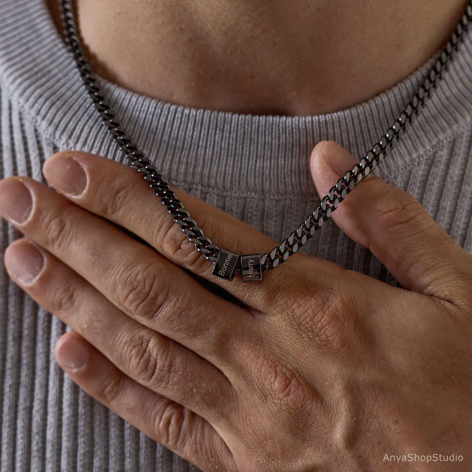 Custom Father Necklace, Personalized Family Necklace, Kids’ Name Jewelry, Engraved Dad Gift, Gift for Father's Day Valentine's Day