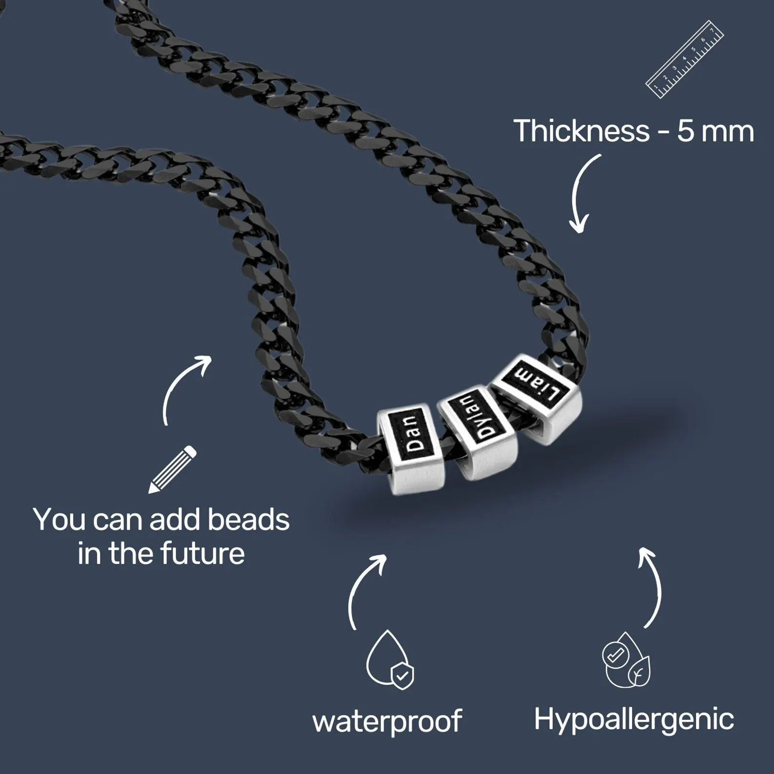 Custom Father Necklace, Personalized Family Necklace, Kids’ Name Jewelry, Engraved Dad Gift, Gift for Father's Day Valentine's Day