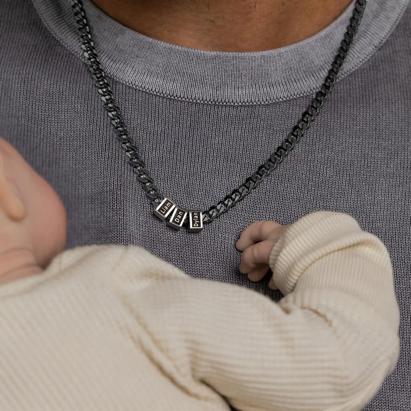 Custom Father Necklace, Personalized Family Necklace, Kids’ Name Jewelry, Engraved Dad Gift, Gift for Father's Day Valentine's Day