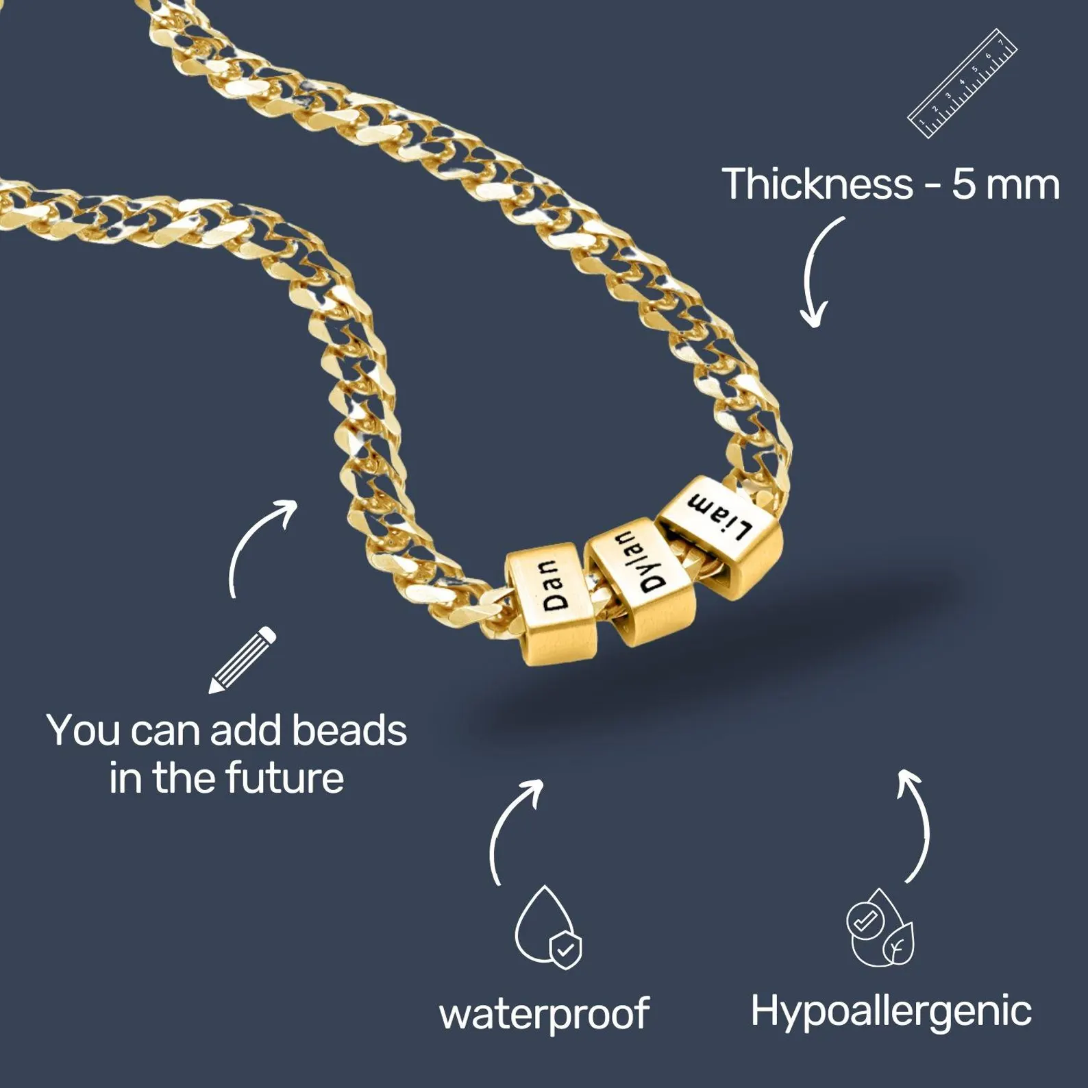 Personalized Gold Necklace for Dad,Custom Name Necklace for Dad,Gold Name Necklace Gift,Name Necklace,Gift for Father's Day Valentine's Day